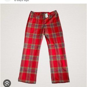 JMcLaughlin red plaid Hattie pants